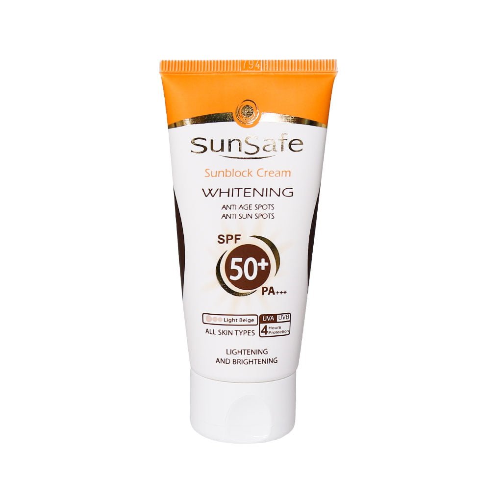 کرم ضد آفتاب +SPF50 روشن کننده سان سیف (بژ روشن)